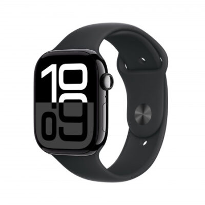 Apple Watch Series 10 GPS 46mm Jet Nero Cassa Alluminio con Nero Sport Band – M/L