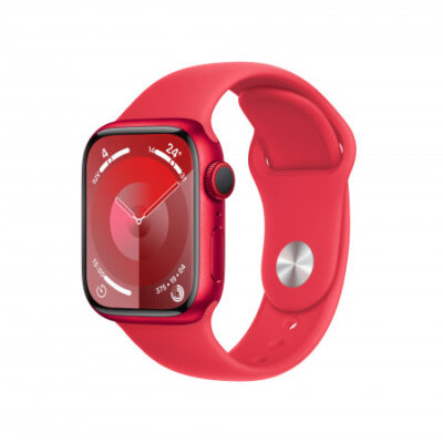 Apple Watch Series 9 GPS + Cellular 41mm Cassa in alluminio rosso – Cinturino sport rosso – M/L