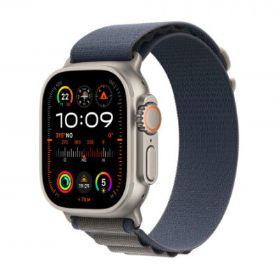 Apple Watch Ultra 2 GPS + Cellular, 49mm Cassa in titanio con blu alpine loop – large