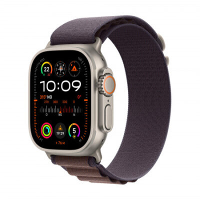 Apple Watch Ultra 2 GPS + Cellular, 49mm Cassa in titanio con  indaco alpine loop – large