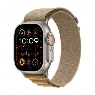 Apple Watch Ultra 2 GPS + Cellular 49mm Cassa Titanio Naturale con Tan Alpine Loop – Small
