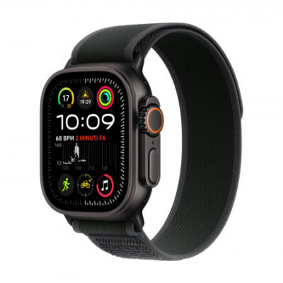 Apple Watch Ultra 2 GPS + Cellular 49mm Cassa Titanio Nero con Nero Trail Loop – M/L