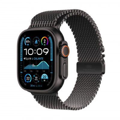 Apple Watch Ultra 2 GPS + Cellular 49mm Cassa Titanio Nero con Titanio Nero Milanese Loop – L