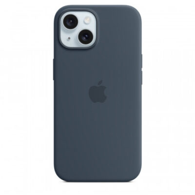 Custodia con Magsafe in Silicone per iPhone 15 – Blu tempesta