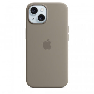 Custodia con Magsafe in Silicone per iPhone 15 – Grigio creta