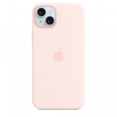 Custodia con Magsafe in Silicone per iPhone 15 Plus – Rosa confetto