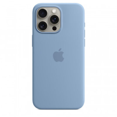 Custodia con Magsafe in Silicone per iPhone 15 Pro Max – Blu inverno