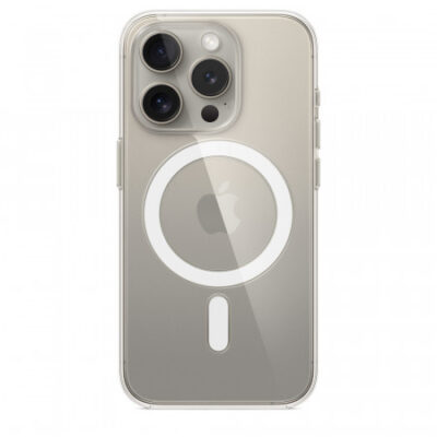 Custodia con Magsafe in Silicone per iPhone 15 Pro – Trasparente