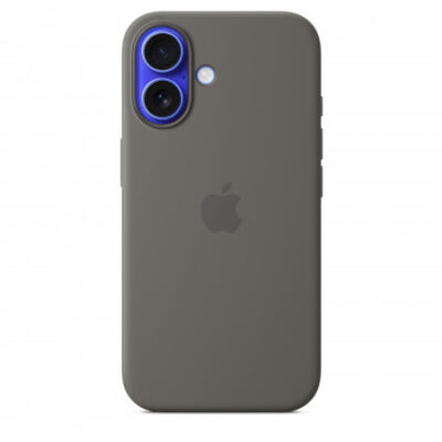 Custodia con Magsafe in Silicone per iPhone 16 – Grigio Pietra