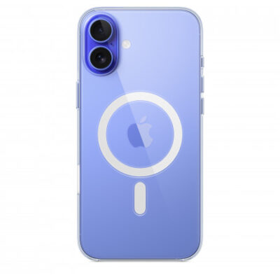 Custodia con Magsafe in Silicone per iPhone 16 Plus – Trasparente