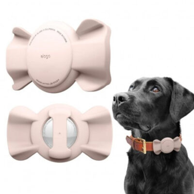 AirTag Pet Ribbon Collar Case Pink – Porta AirTag per collare cane