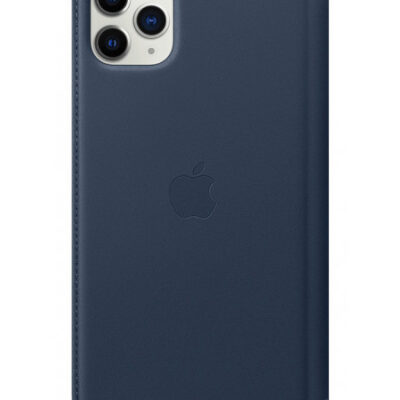 Apple iPhone 11 Pro Max Leather Folio – Deep Sea Blue