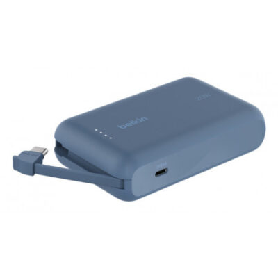 BOOSTCHARGE POWERBANK 10K W/ INTEGRATED CABLE,BLUE