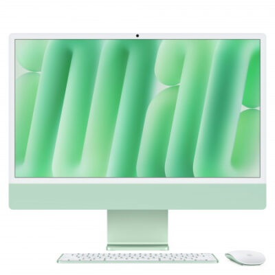 iMac 24″ con Retina 4.5K display: Apple M4 chip con 10-core CPU and 10-core GPU, 24GB, 512GB SSD – Magic Keyboard con Touch ID – Verde
