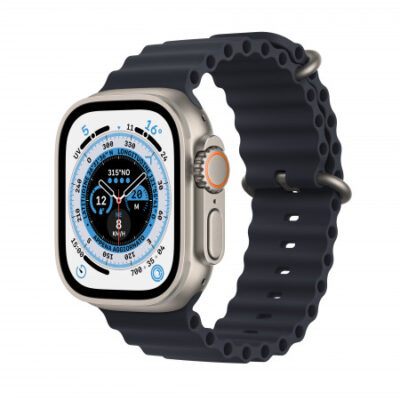 Apple Watch Ultra GPS + Cellular, 49mm Cassa in titanio con Mezzanotte Ocean Band