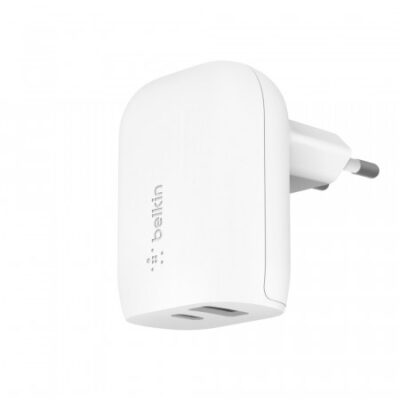 CARICABATTERIE CON PPS PORTA USB-C + USB-A 37W – BIANCO