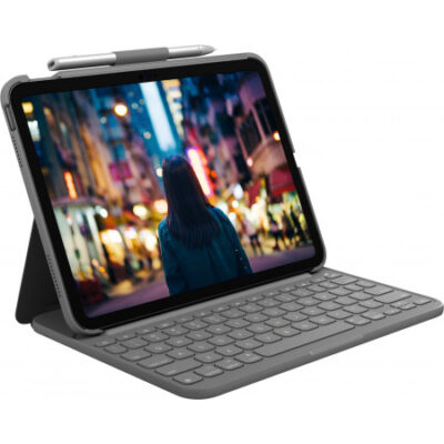 Logitech Slim Folio, custodia con Tastiera Bluetooth per iPad (10ª generazione) – TEDESCA