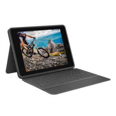 Logitech SLIM FOLIO RUGGED Custodia con Tastiera Protettiva per iPad  (2024/2025) con Smart Connector e Tastiera Resistente agli Schizzi Graphite