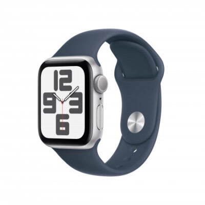 2023 – Apple Watch SE GPS 40mm Cassa in alluminio silver – Cinturino sport blu tempesta – M/L